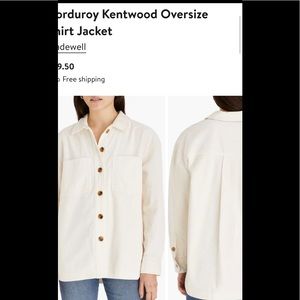 Madewell Corduroy Kentwood Oversized Shirt Jacket